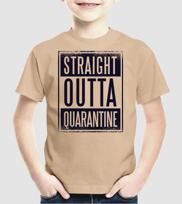 Straight outta quarantine model nisipiu pe tricou