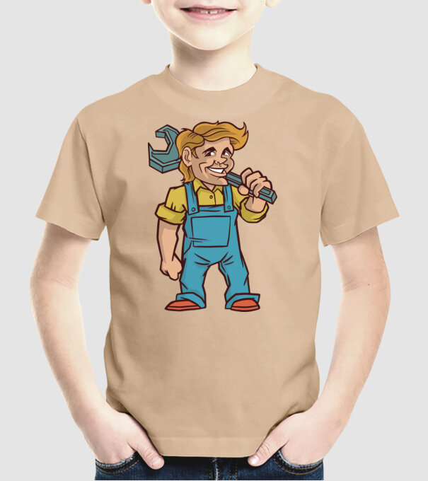 Instalator model nisipiu pe tricou