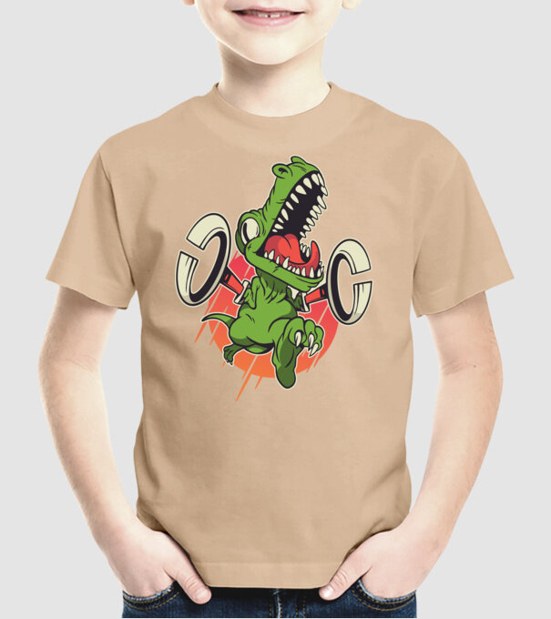 Dinozaur T-rex model nisipiu pe tricou