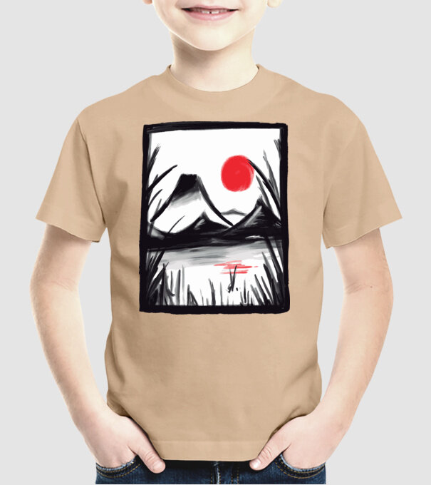 Peisaj Pictură model nisipiu pe tricou