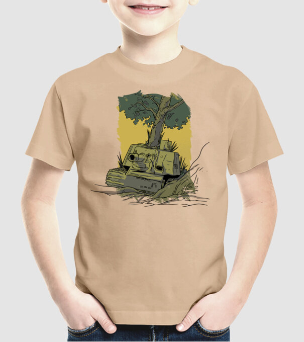 Tanc Copac model nisipiu pe tricou