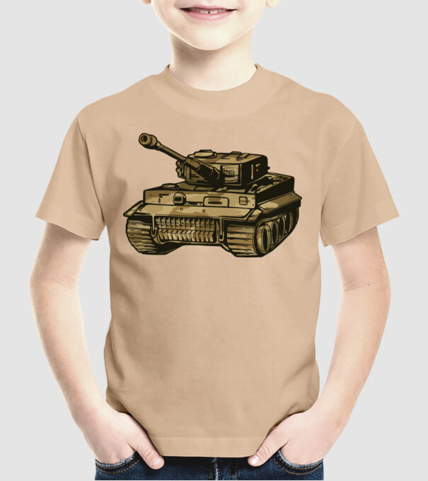 Tanc Mașină de luptă model nisipiu pe tricou