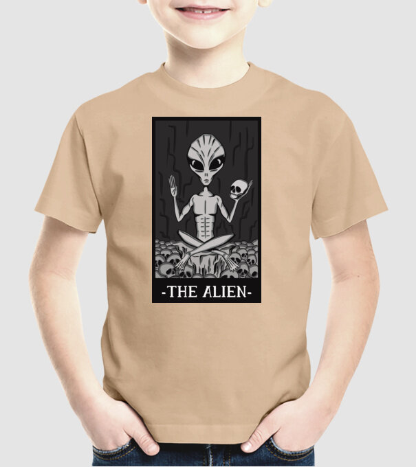 Extraterestru - Carte de tarot model nisipiu pe tricou