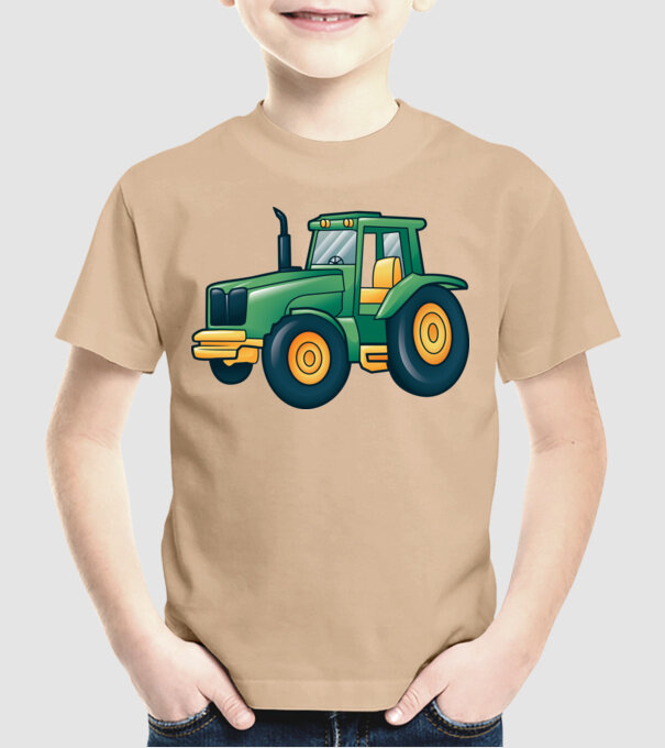 Desen Tractor model nisipiu pe tricou