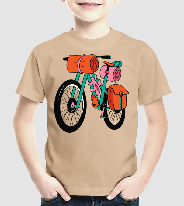 Bicicletă Drumeție model nisipiu pe tricou