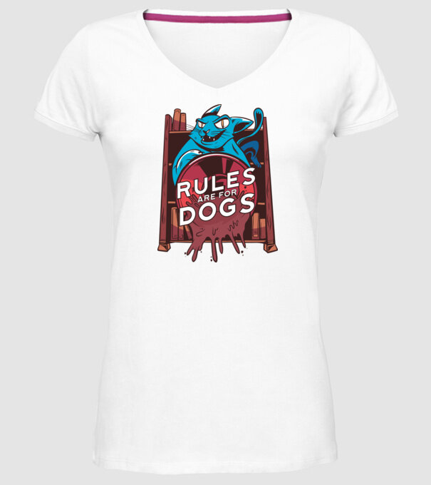 Regulile sunt pentru câini Cu pisică model alb pe tricou