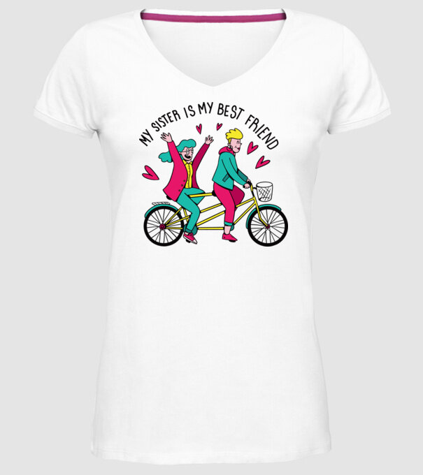 Sora mea este cea mai bună prietenă model alb pe tricou