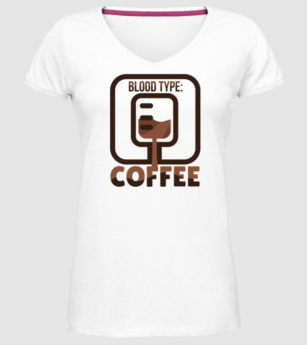 Grupa mea de sânge este cafeaua model alb pe tricou