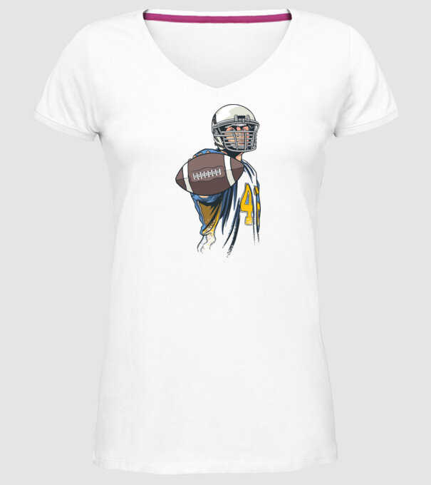 Jucător de fotbal American model alb pe tricou