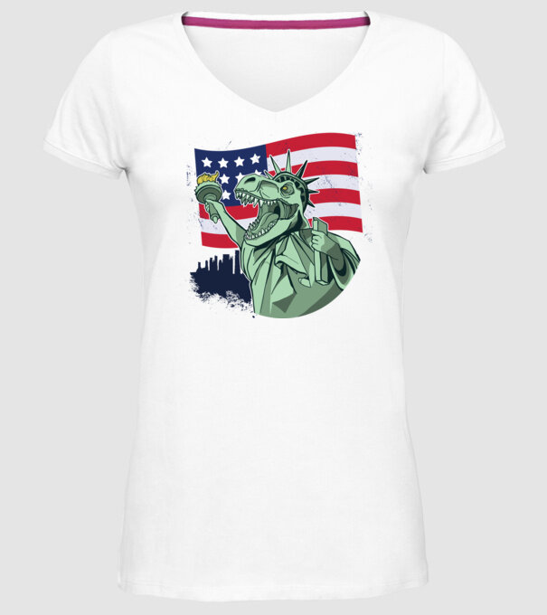Ziua Independenței americane 4 iulie T-rex model alb pe tricou