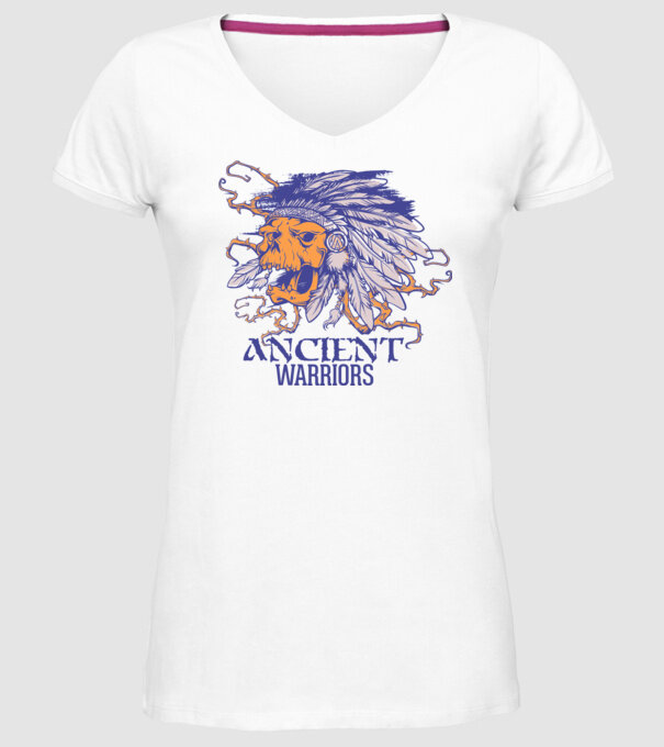 Ancient Warriors model alb pe tricou