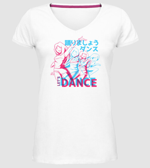 Anime Dance model alb pe tricou