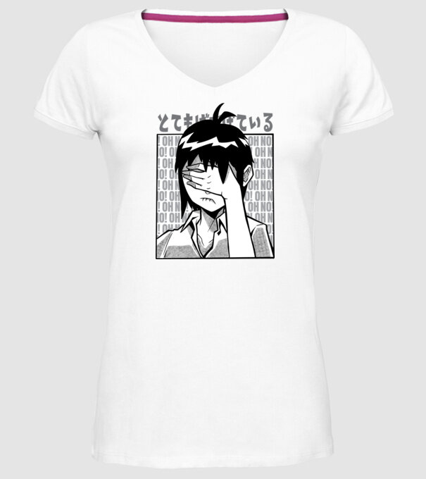 Cap Anime model alb pe tricou