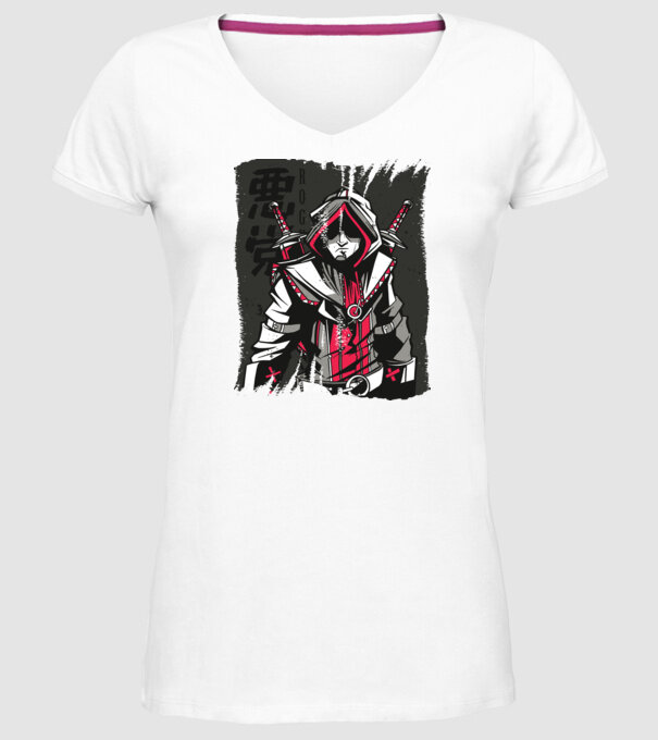 Războinic Anime model alb pe tricou