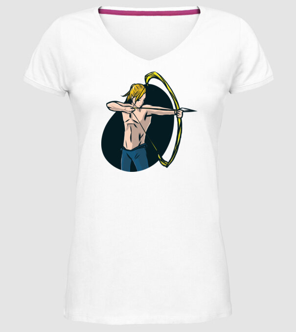 Fată arcaș Anime model alb pe tricou