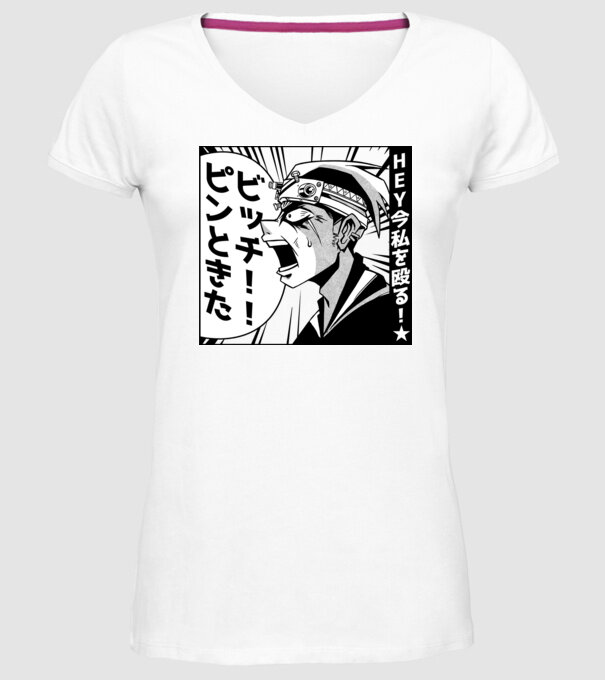 Cap Anime Manga model alb pe tricou