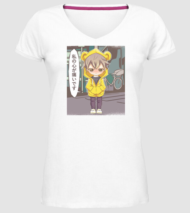 Anime Manga scenă model alb pe tricou