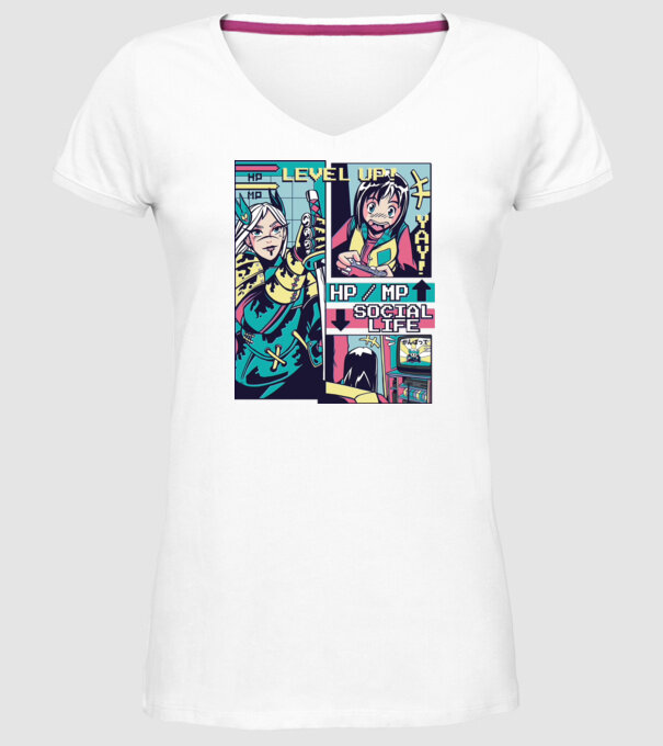 Anime Vaporwave benzi desenate model alb pe tricou