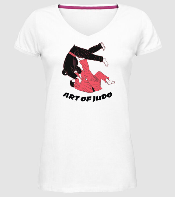 Art of Judo model alb pe tricou