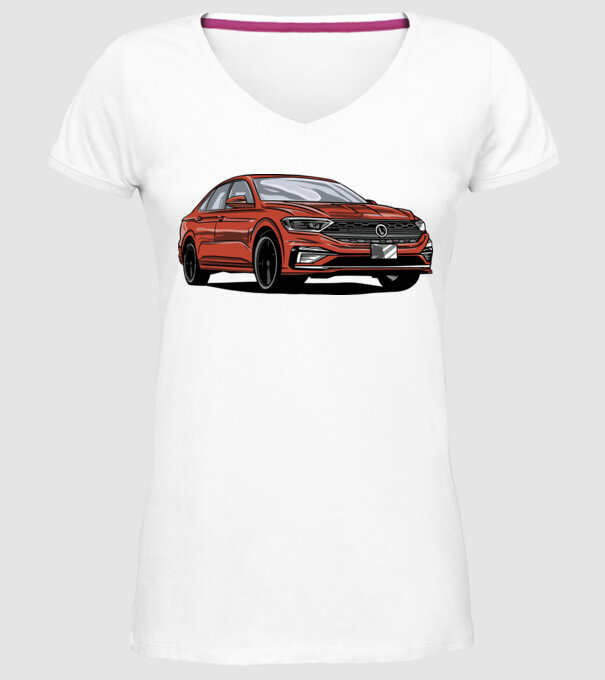 Mașină model alb pe tricou