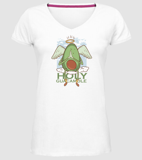 Rai avocado model alb pe tricou