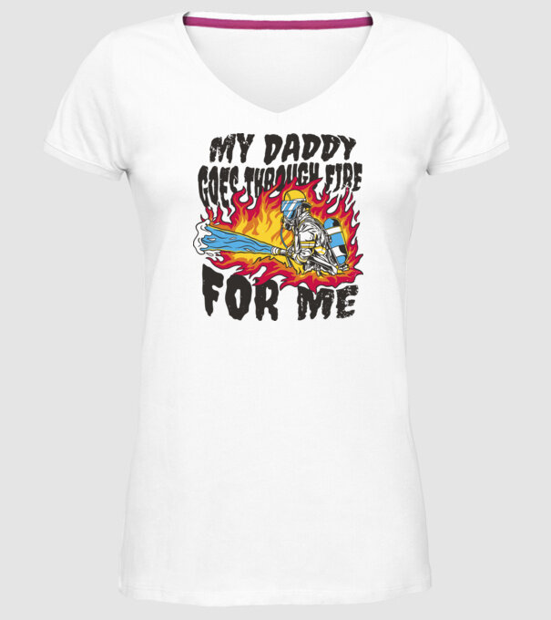 Tatăl meu trece și prin foc pentru mine model alb pe tricou