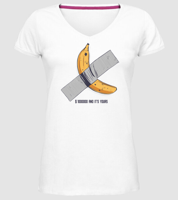 Ultima banană model alb pe tricou