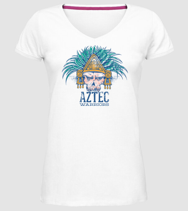 Aztec Warriors model alb pe tricou