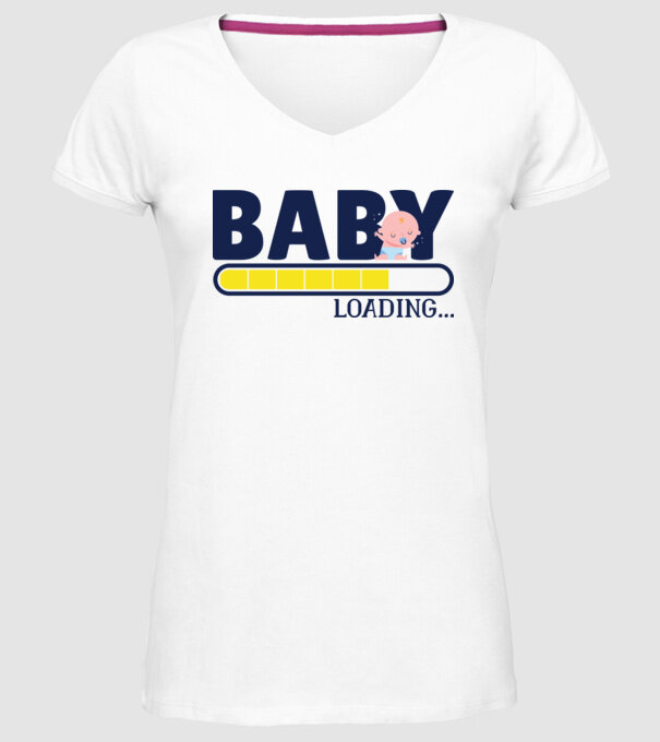 Baby is loading - tricou amuzant pentru mămici model alb pe tricou