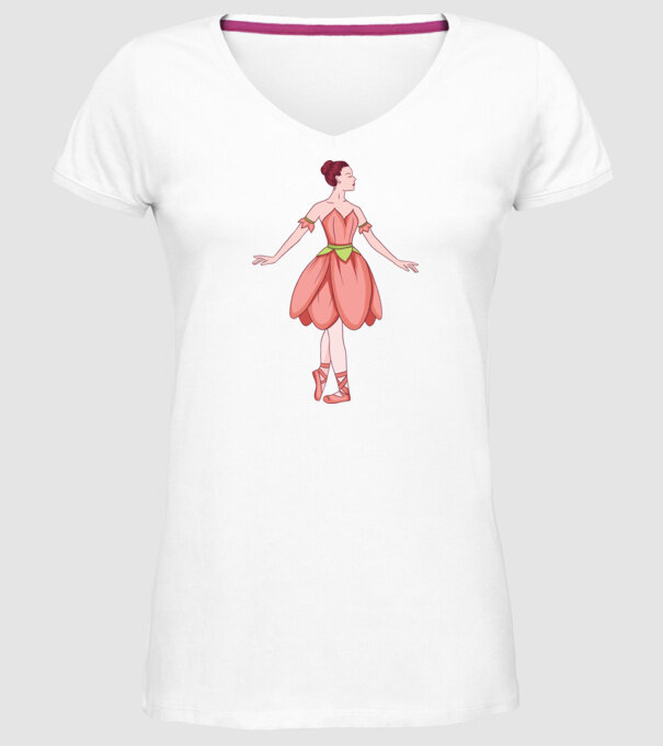 Balerină model alb pe tricou