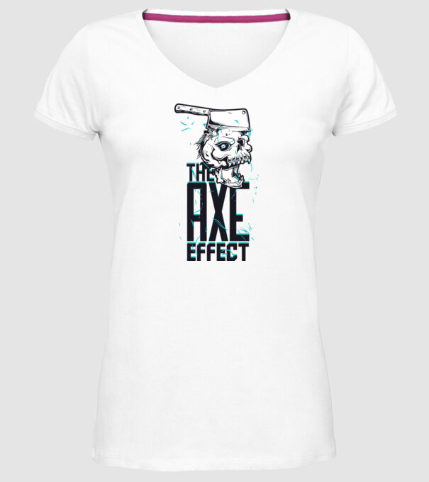 Efectul topor model alb pe tricou