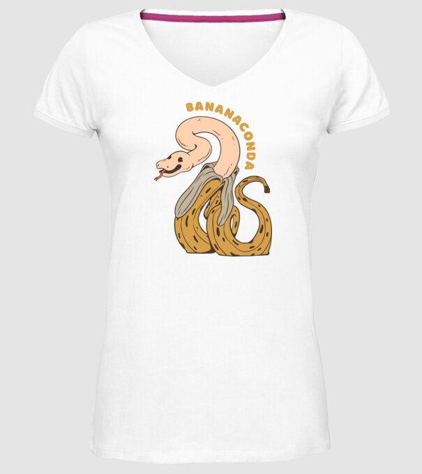 Bananaconda model alb pe tricou