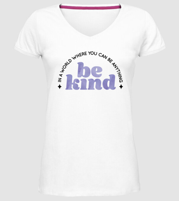 Be kind model alb pe tricou