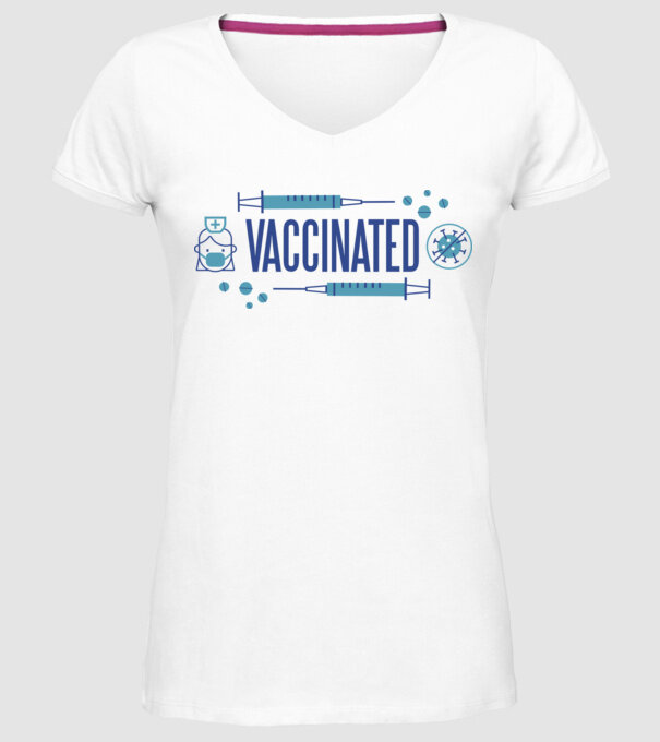 Sunt vaccinat model alb pe tricou