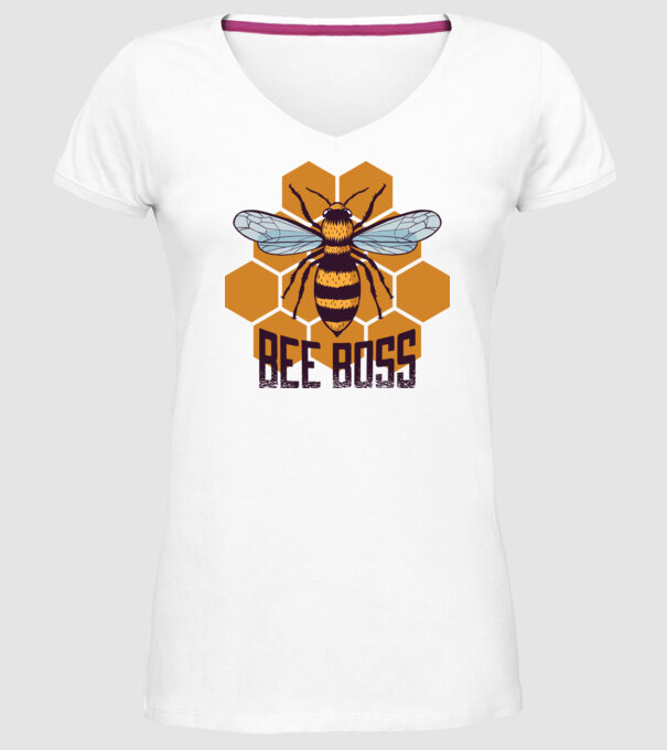 Bee Boss Șef Apicultor model alb pe tricou