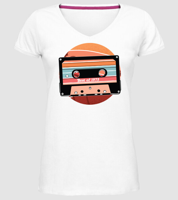 Best of 1975 retro Tape Birthday model alb pe tricou