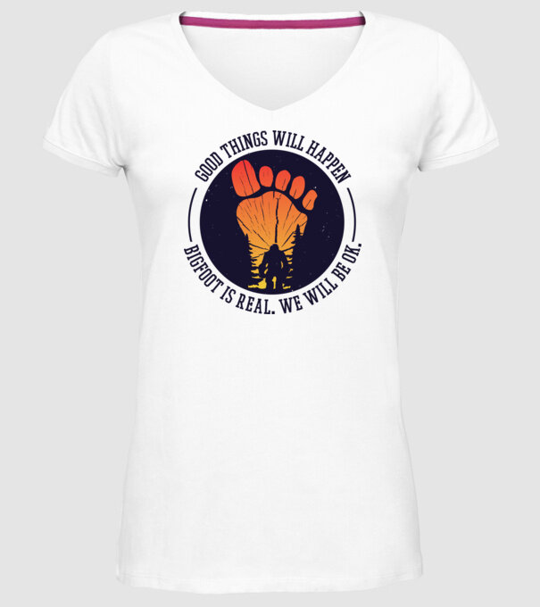 Bigfoot is real model alb pe tricou