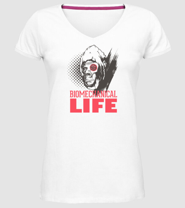 Biomechanical Life 2 model alb pe tricou