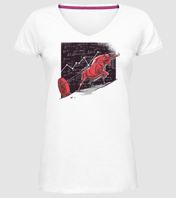 Taur Bitcoin model alb pe tricou