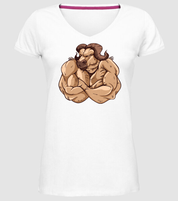 Puternic ca un bivol model alb pe tricou