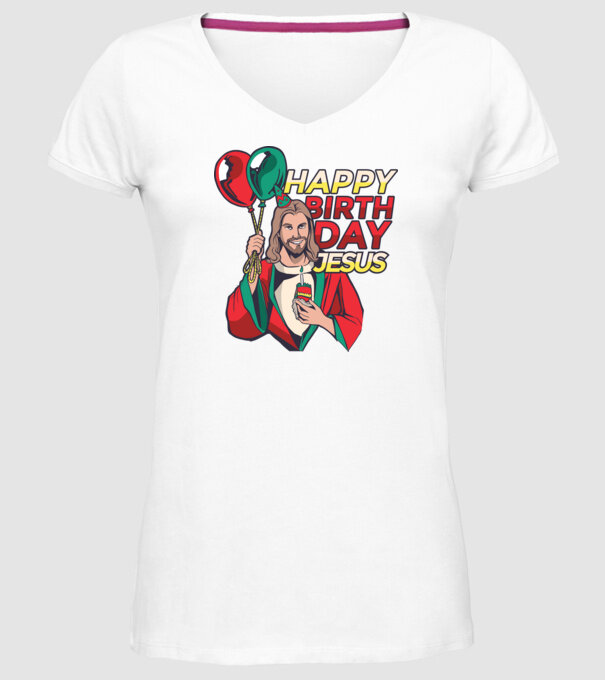 La mulți ani, Isus model alb pe tricou