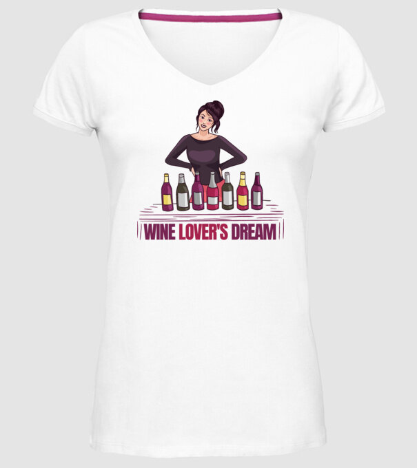 Degustare de vinuri model alb pe tricou
