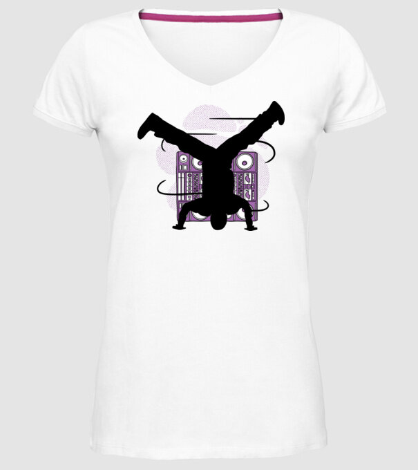 Dansator Break model alb pe tricou