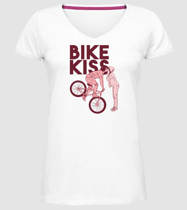 Pupici cu bicicletă model alb pe tricou