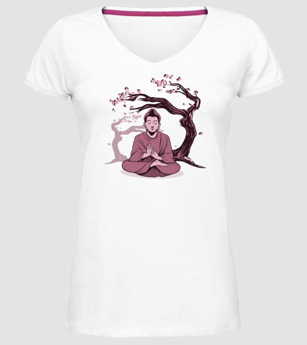 Buddha Meditație model alb pe tricou