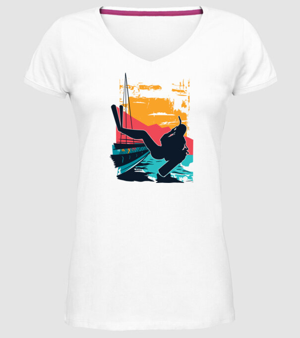 Tricou Scafandru Retro model alb pe tricou