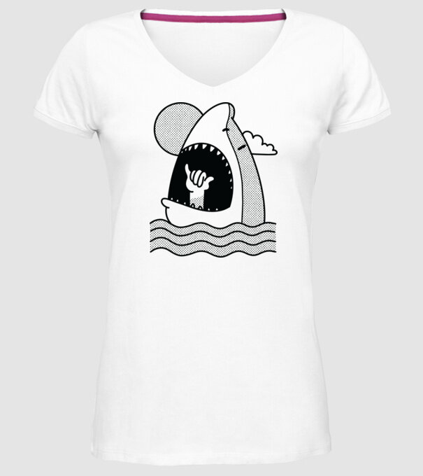 Rechin Aloha model alb pe tricou