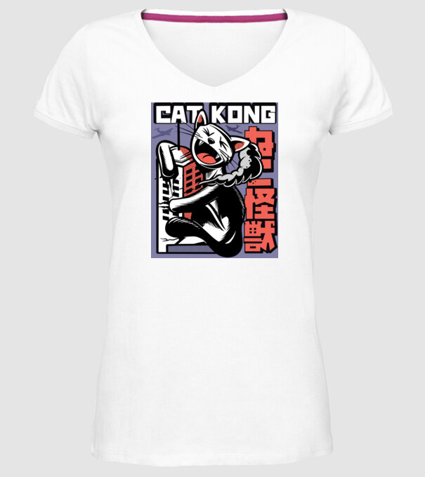 Cat Kong model alb pe tricou