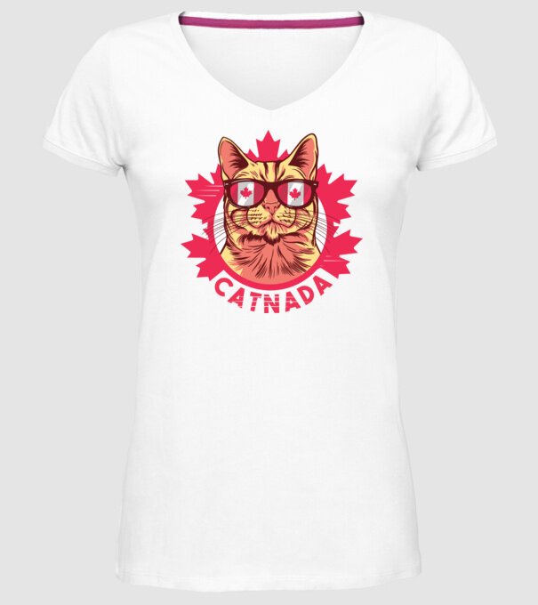 Catnada model alb pe tricou