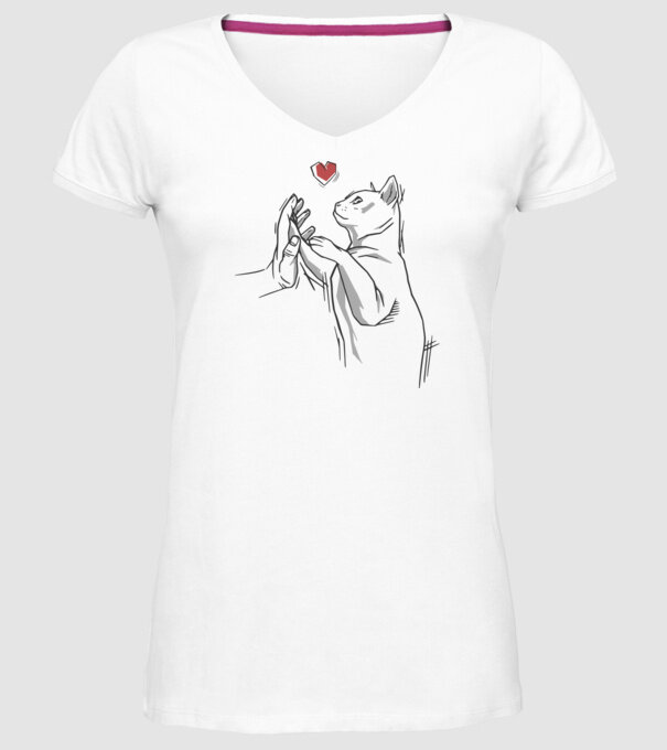 Prietenie Pisică Cal model alb pe tricou